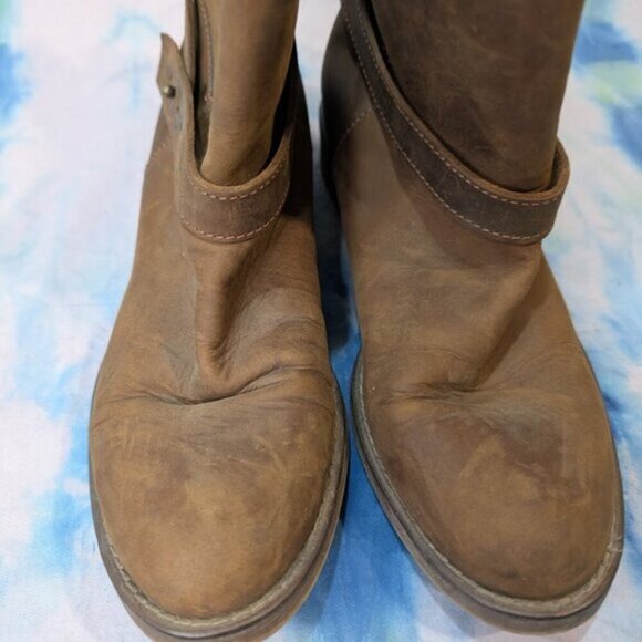 Madewell The Biker Brown Distressed Boots Size 7.5 - Picture 4 of 10